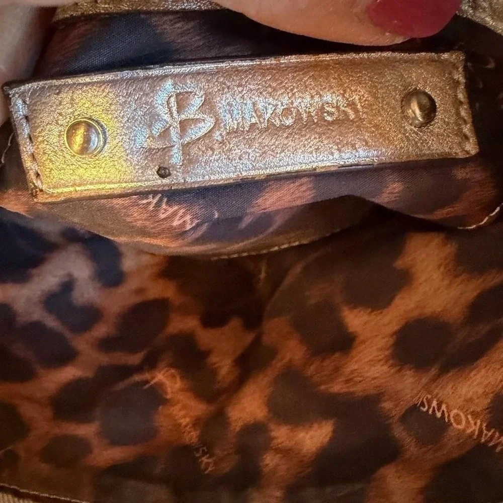 B. Makowsky Vintage Y2K Metallic Leather Shoulder Bag